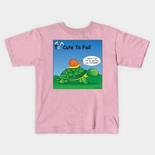 Too Cute To Fail - Turtle and Snail Kids T-Shirt